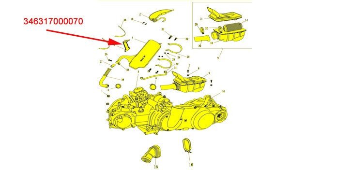 MUFFLER CLAMP BRACKET GSMOON XYKD260-1/260-2 MUFFLER CLAMP BRACKET GSMOON XYKD260-1/260-2