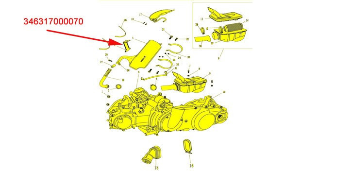 MUFFLER Klemmhalterung GSMOON XYKD260-1 / 260-2