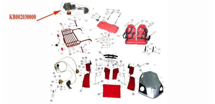 Caja de aire Kinroad 250 cc