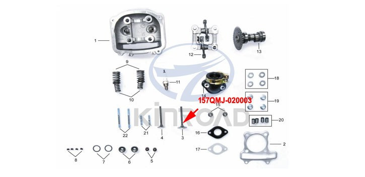 soupape admission kinroad 150 cc