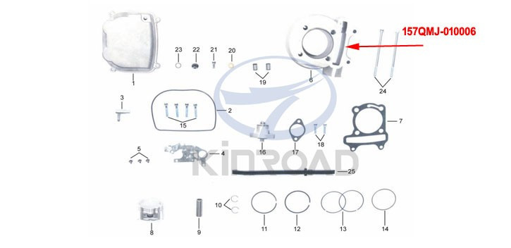 Kinroad Zylinderblock 150 cc Kinroad Zylinderblock 150 cc