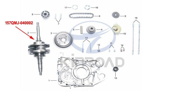 Kurbelwelle KINROAD 150CC Kurbelwelle KINROAD 150CC