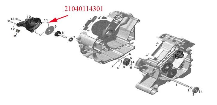 Gasket Water pump Odes 800cc