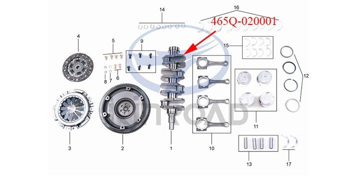 Kinroad 800 crankshaft 1100cc Kinroad 800 crankshaft 1100cc